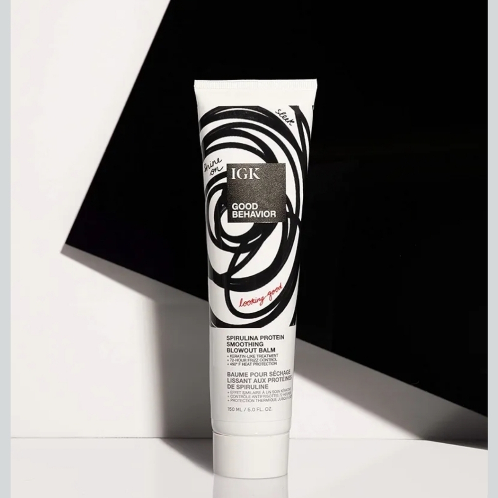 IGK Good Behavior Smoothing Blowout Balm Frizz Control Keratin Like Heat Protect